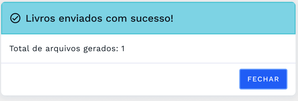 Caixa de diálogo de sucesso