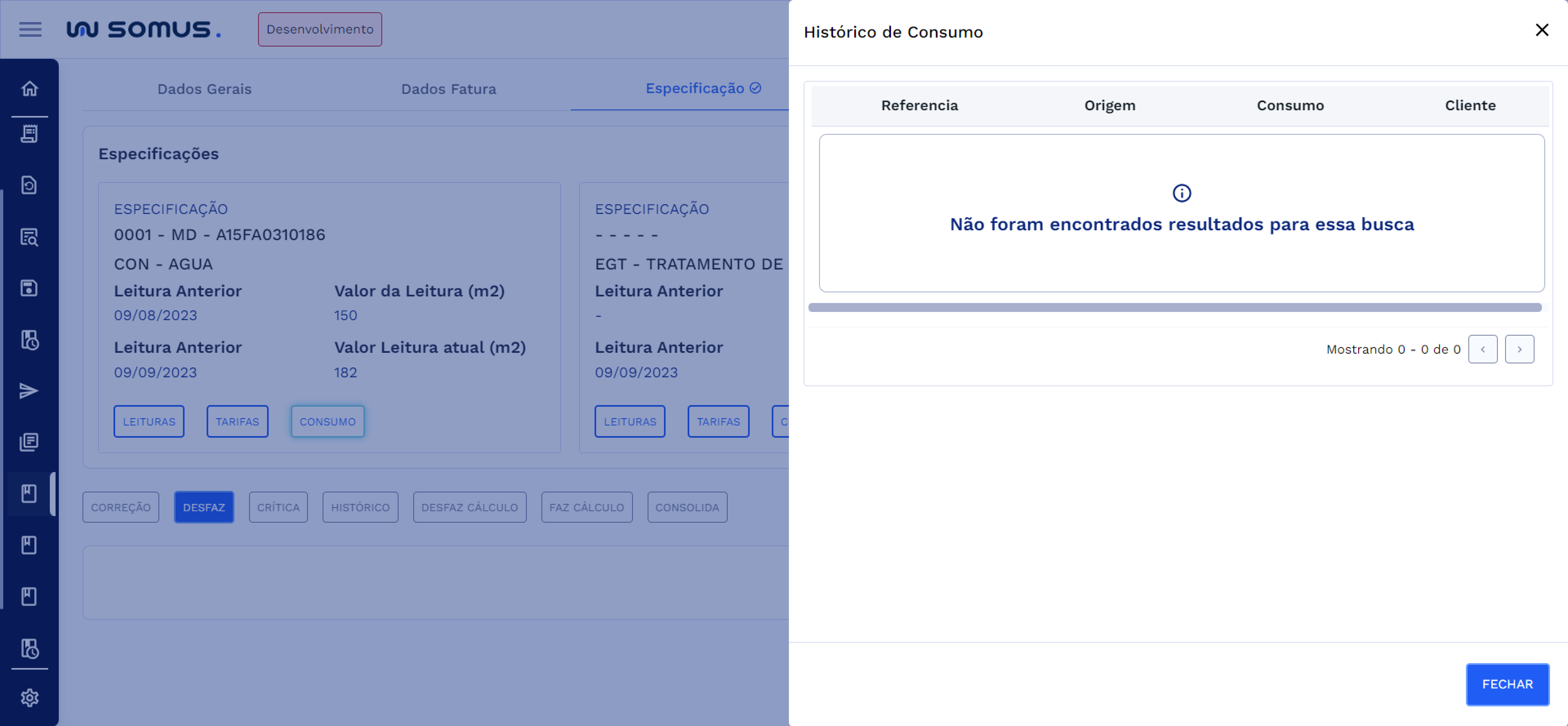 Histórico de Consumo