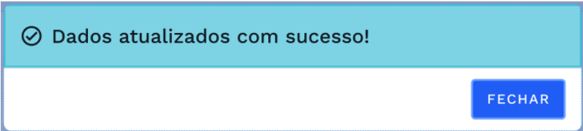 Caixa de diálogo de sucesso