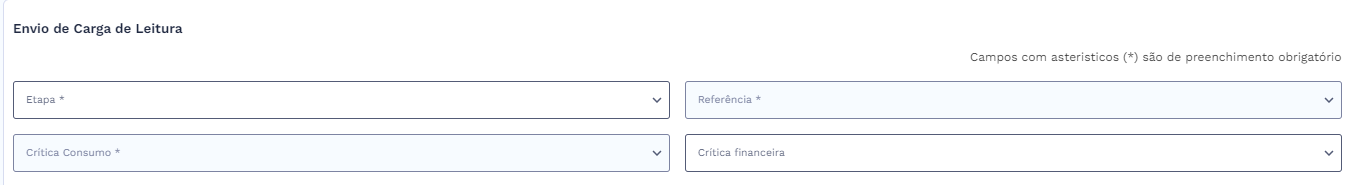 Estrutura com os campos de preenchimento