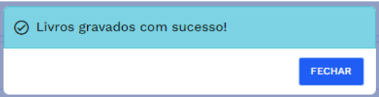 Caixa de diálogo de sucesso
