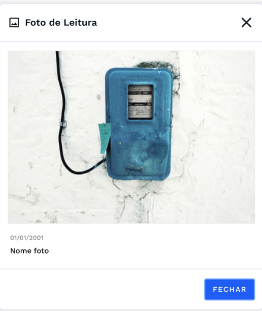 Modal com a foto de leitura