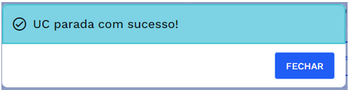 Caixa de diálogo de sucesso