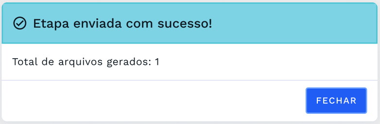 Caixa de diálogo de sucesso