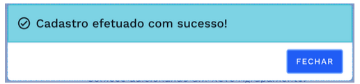 Caixa de diálogo de sucesso