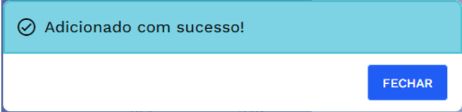 Caixa de diálogo de sucesso