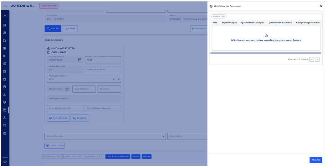 Histórico de consumo