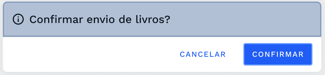 Janela para confirmação do envio de carga de leitura