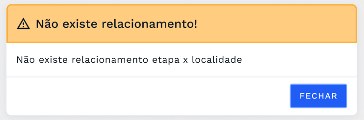 Caixa de diálogo com o alerta