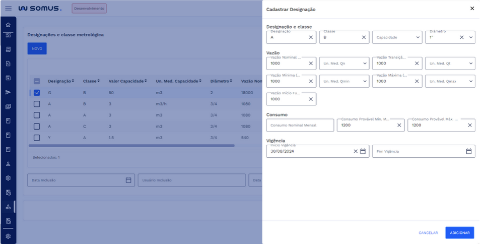 Tela com os itens preenchidos