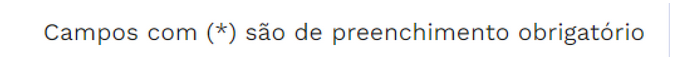 Campos obrigatórios