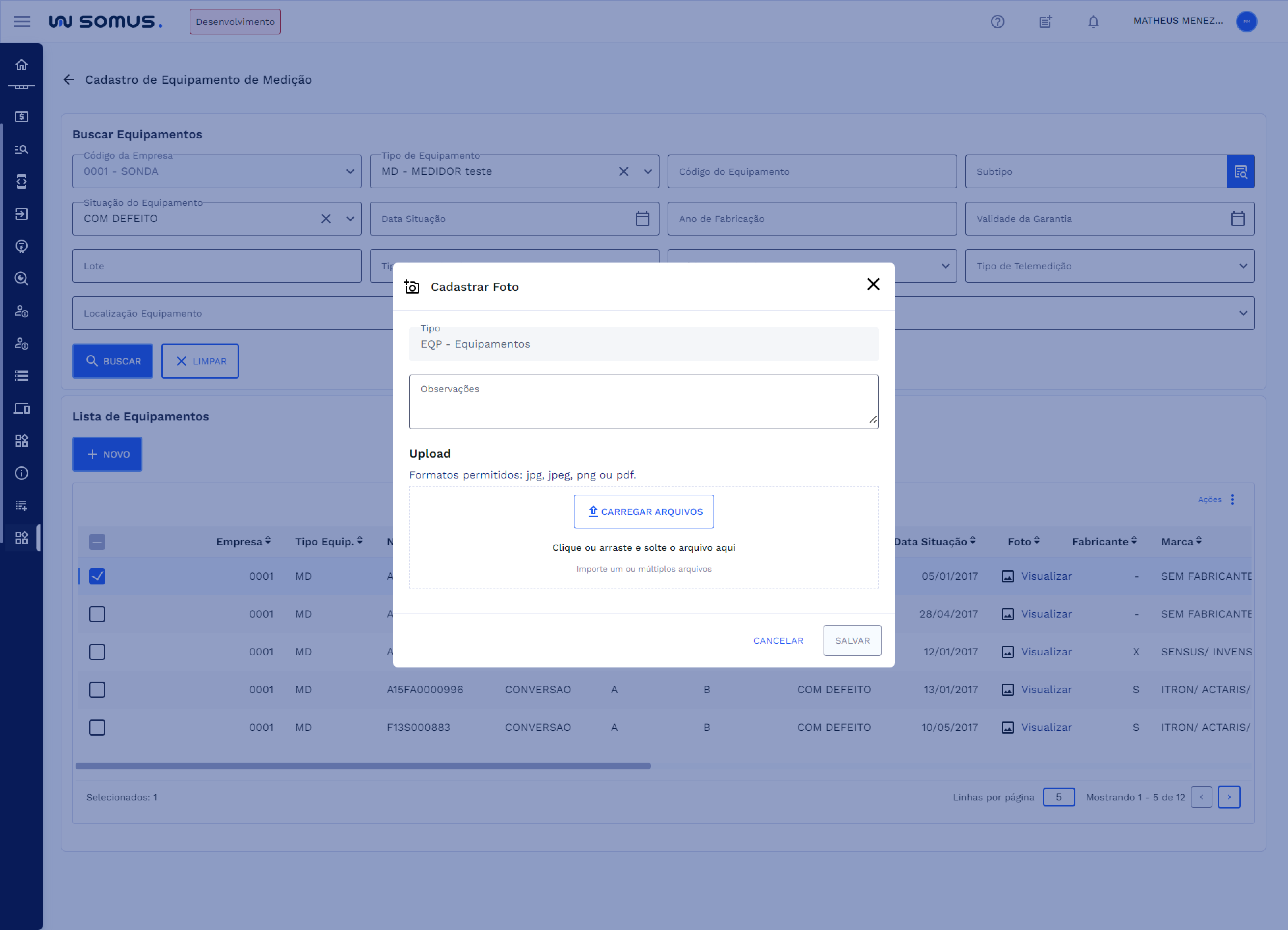 Janela Cadastrar Foto